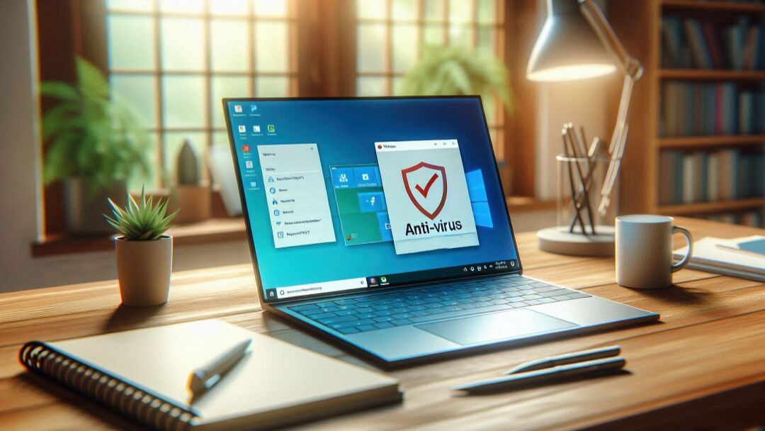 Notebook mit Antivirus