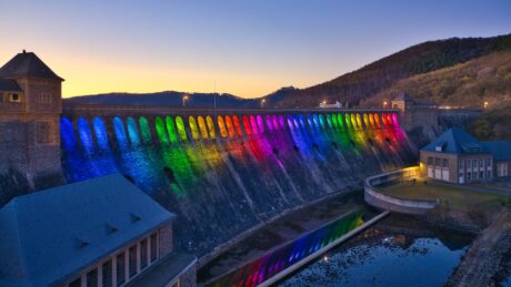 Edertal Sperrmauer Beleuchtet